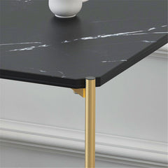 Black Modern Square End Side Table