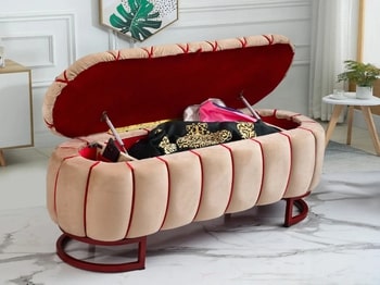 3 Seater Velvet Luxury Two shaded Ottoman Storage Box