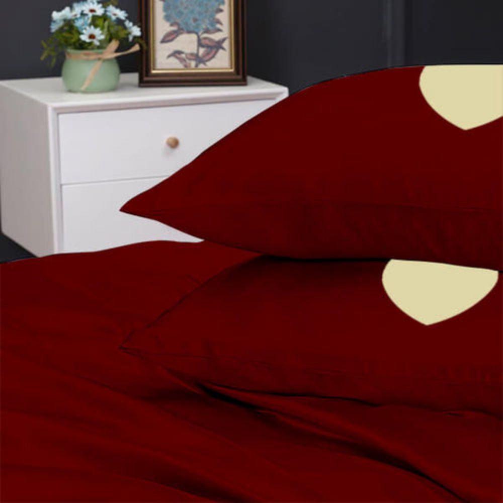 Luxury 3 Pcs Silk Heart Bed Set