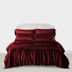 6 Pcs Luxury Silk Duvet Set - Maroon