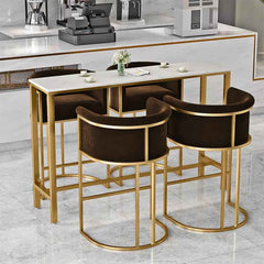 Luxury Space Saver Dining Table & Chairs- 5 Pcs (Brown)