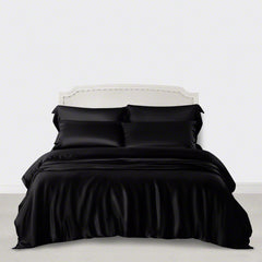 6 Pcs Luxury Silk Duvet Set - Black