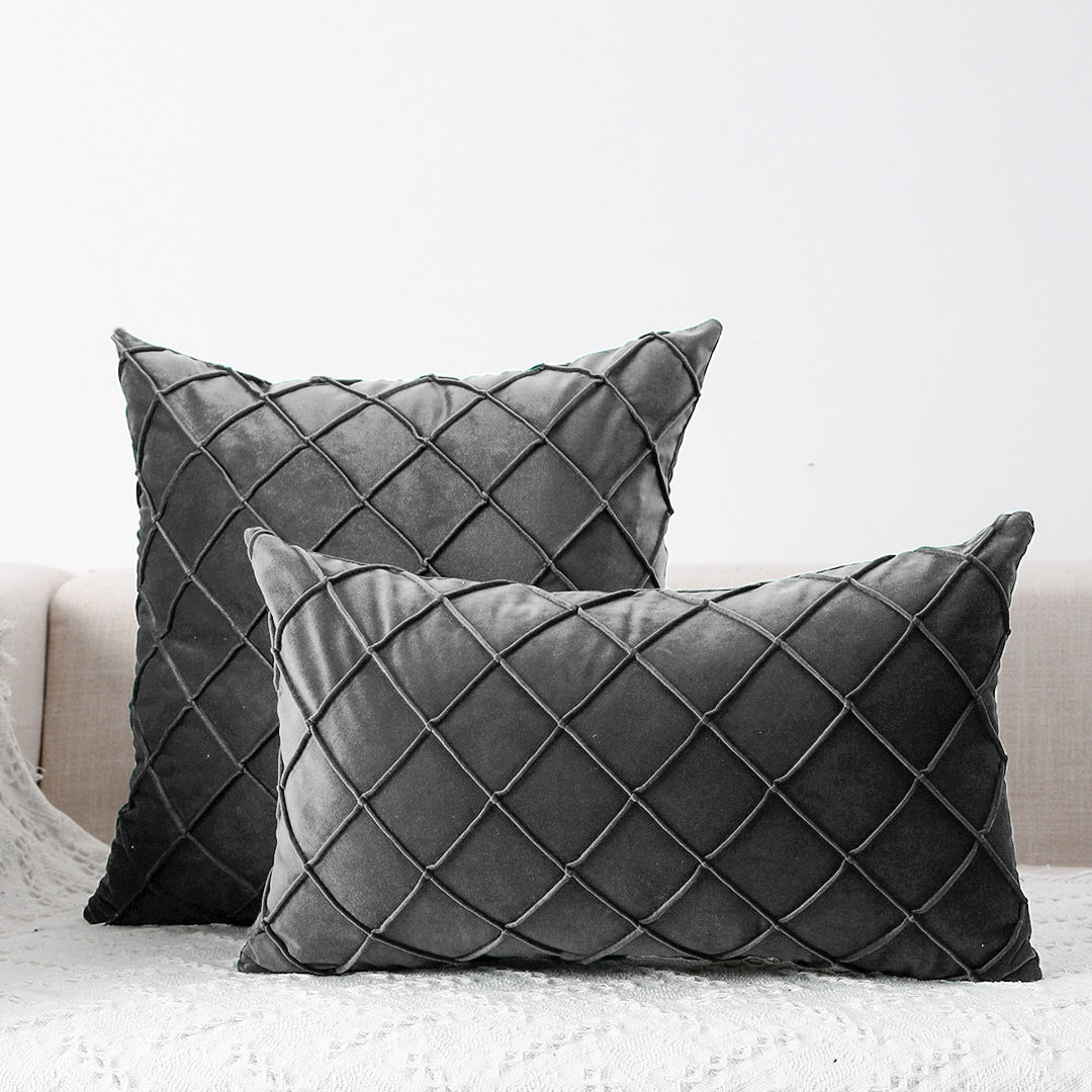 Pack of 2 Cross Pleated Cushions Covers