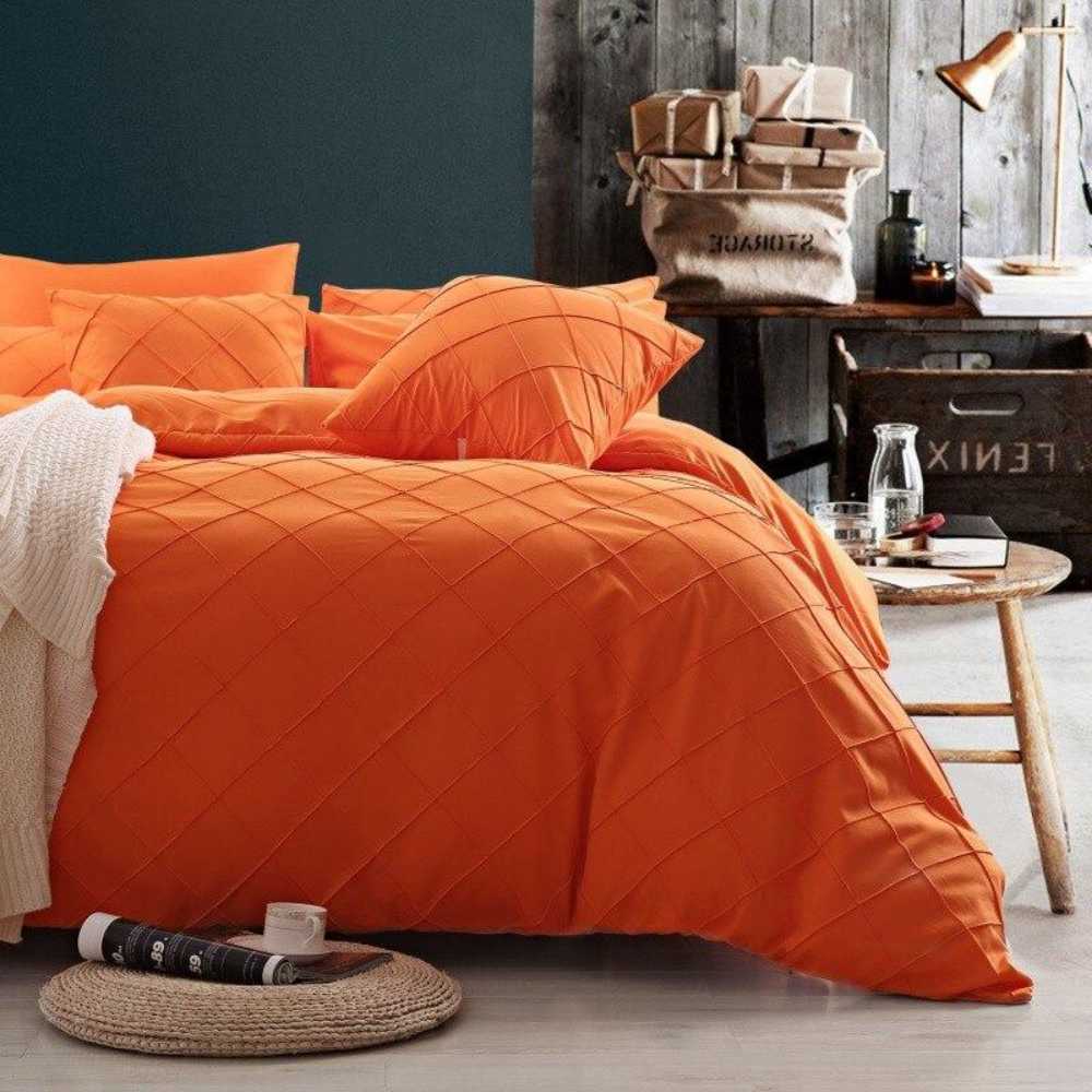 Luxury Cross Plated Duvet Set-Orange