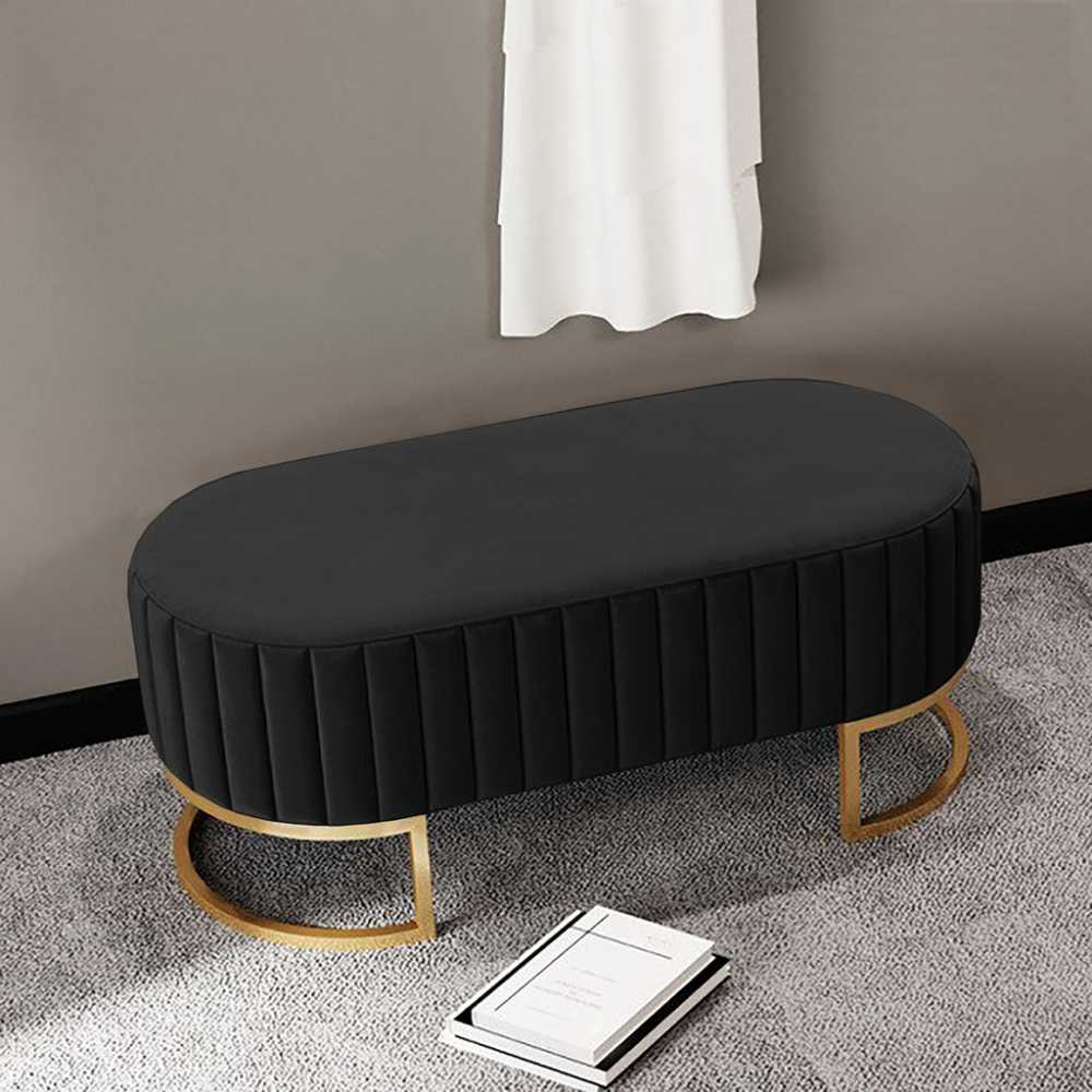 2 Seater Luxury Wooden Stool With Steel Stand - DM-120