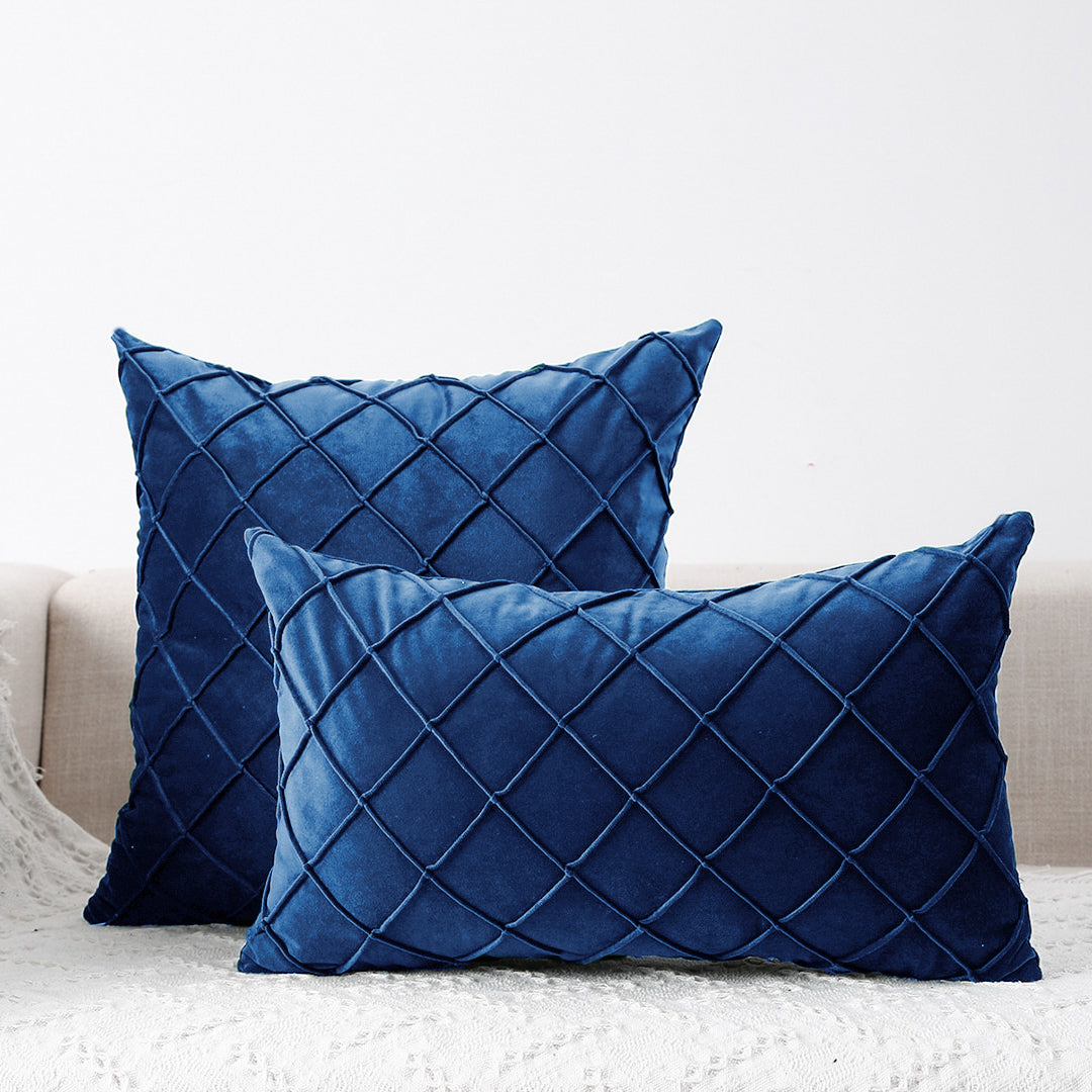 Pack of 2 Cross Pleated Cushions Covers