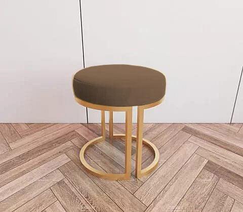 Luxury Wooden Stool With Steel Stand
