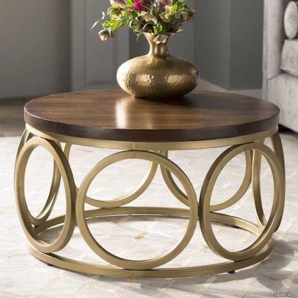 Coffee table Steel with wooden top