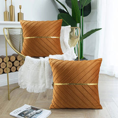 Pair of Pleated Velvet Cushion Cover