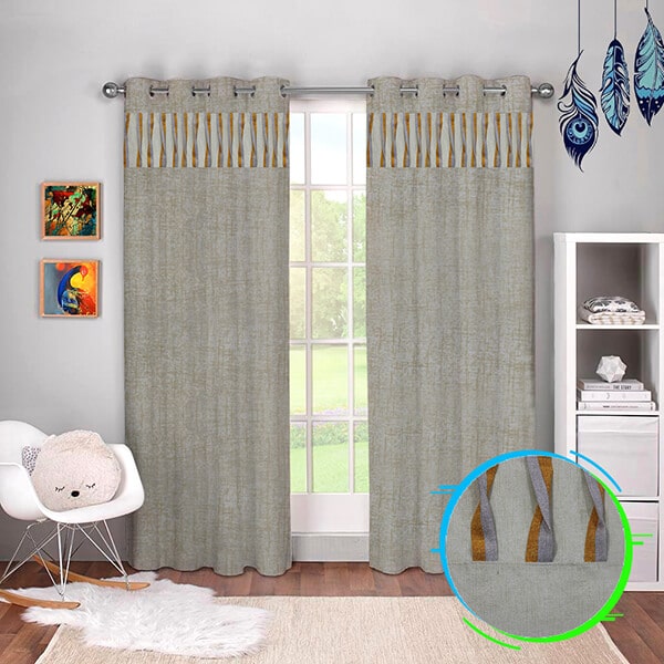 Premium Texture Curtains - Cream - Dreamon.pk.