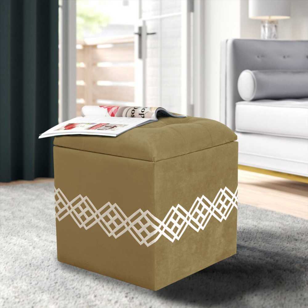 Wooden Stool or velvet quilted storage box stool