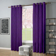 Elegant Jacquard Dark Purple Curtains- Pair 20189