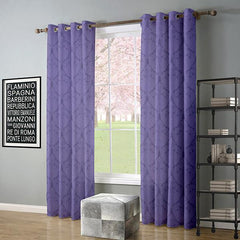 Elegant Jacquard Light Purple Curtains - Pair 20188
