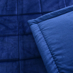 Luxury Velvet Islamic Prayer Mat - Blue