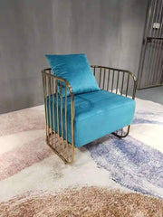 Luxury Living Room Velvet Cushioned Sofa Chair