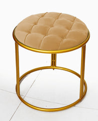 Luxury Round Wooden Stool With Steel Stand