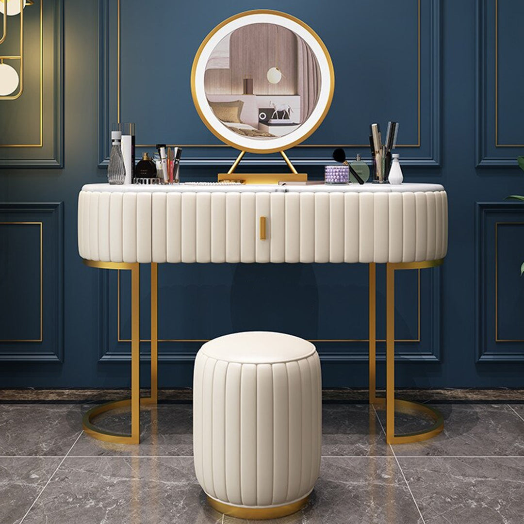 Luxury Vanity Console Table with Stool-White