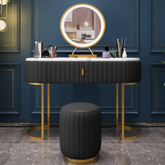 Luxury Vanity Console Table with Stool-Black