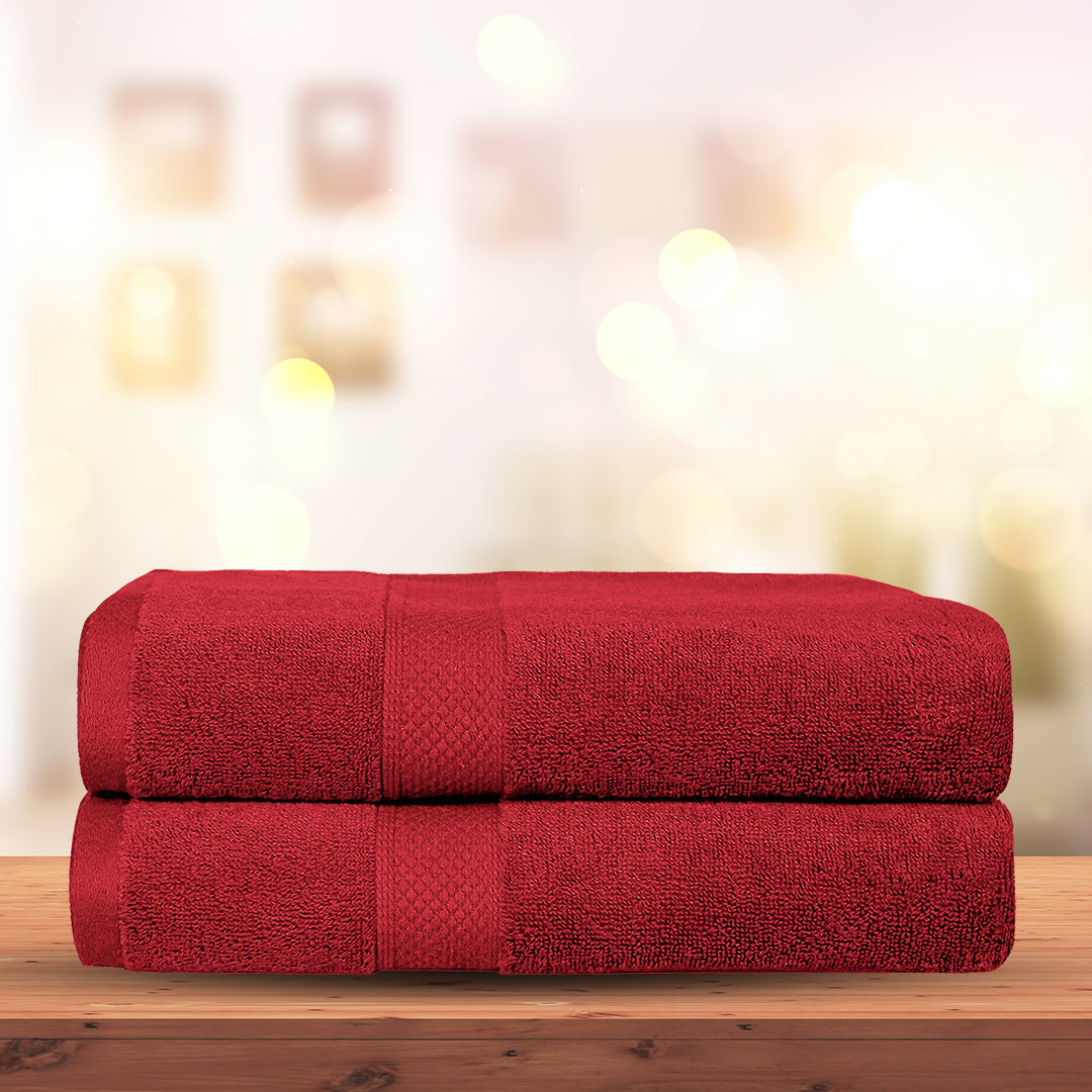 2 PCs Towel Pack - Bergundy