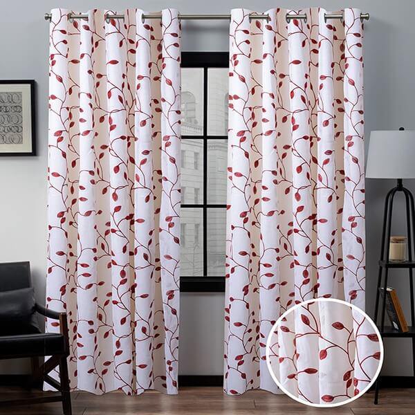 Pair of Organza Curtains With Lining -20107