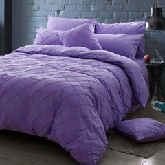 Luxury Cross Plated Duvet Set-Light Purple