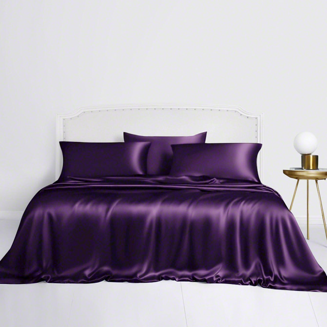 6 Pcs Luxury Silk Duvet Set - Purple