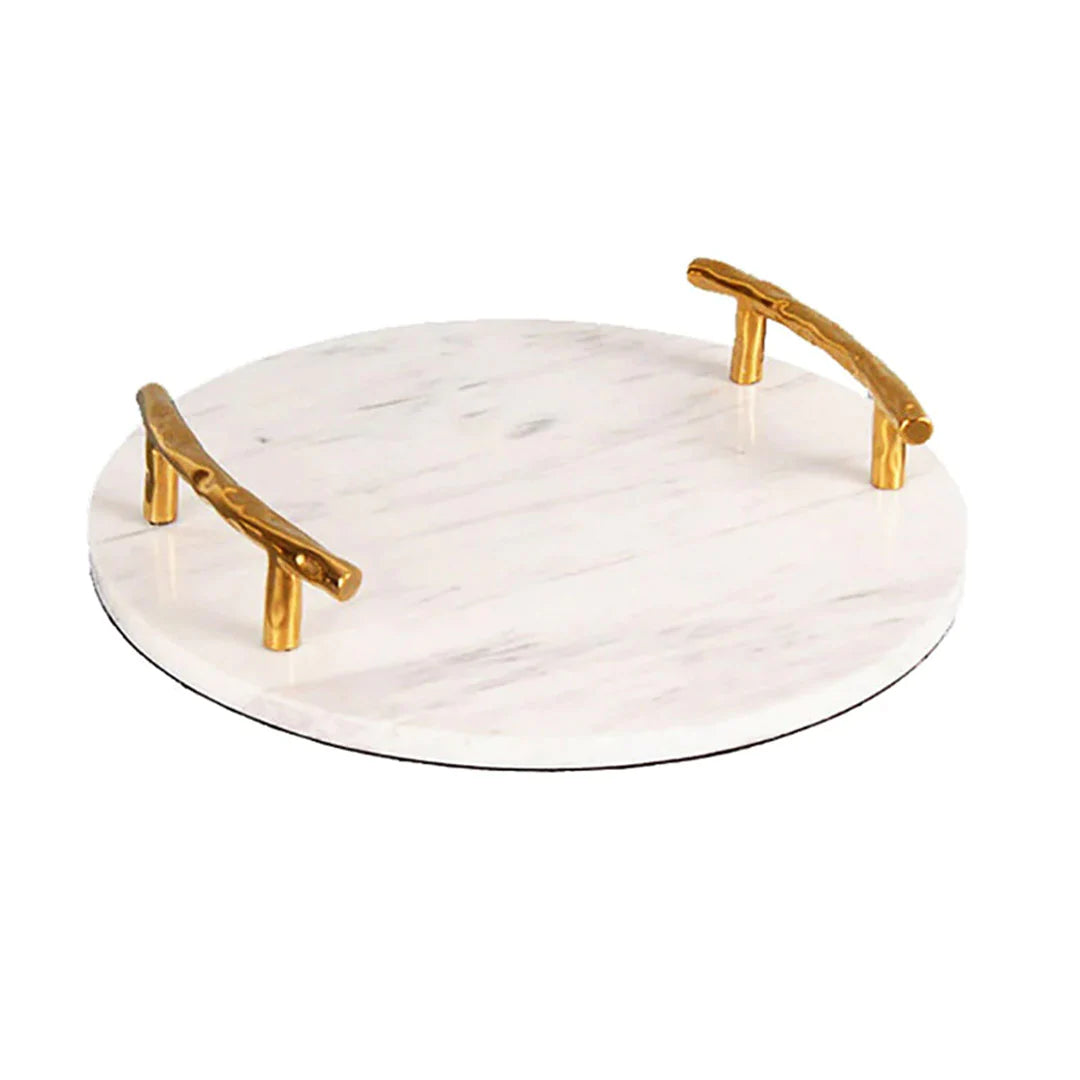 Round Nordic Style Serving Trays-White