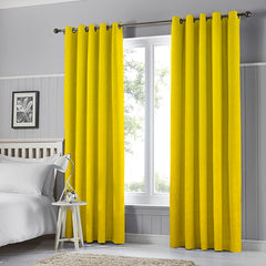 Texture Design Curtains - Pair (Yellow) - Dreamon.pk.